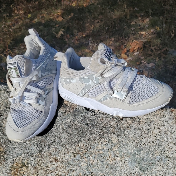 Bape Other - Bape Puma Trinomic Blaze Of Glory Camo Gray White Sneakers Size 10